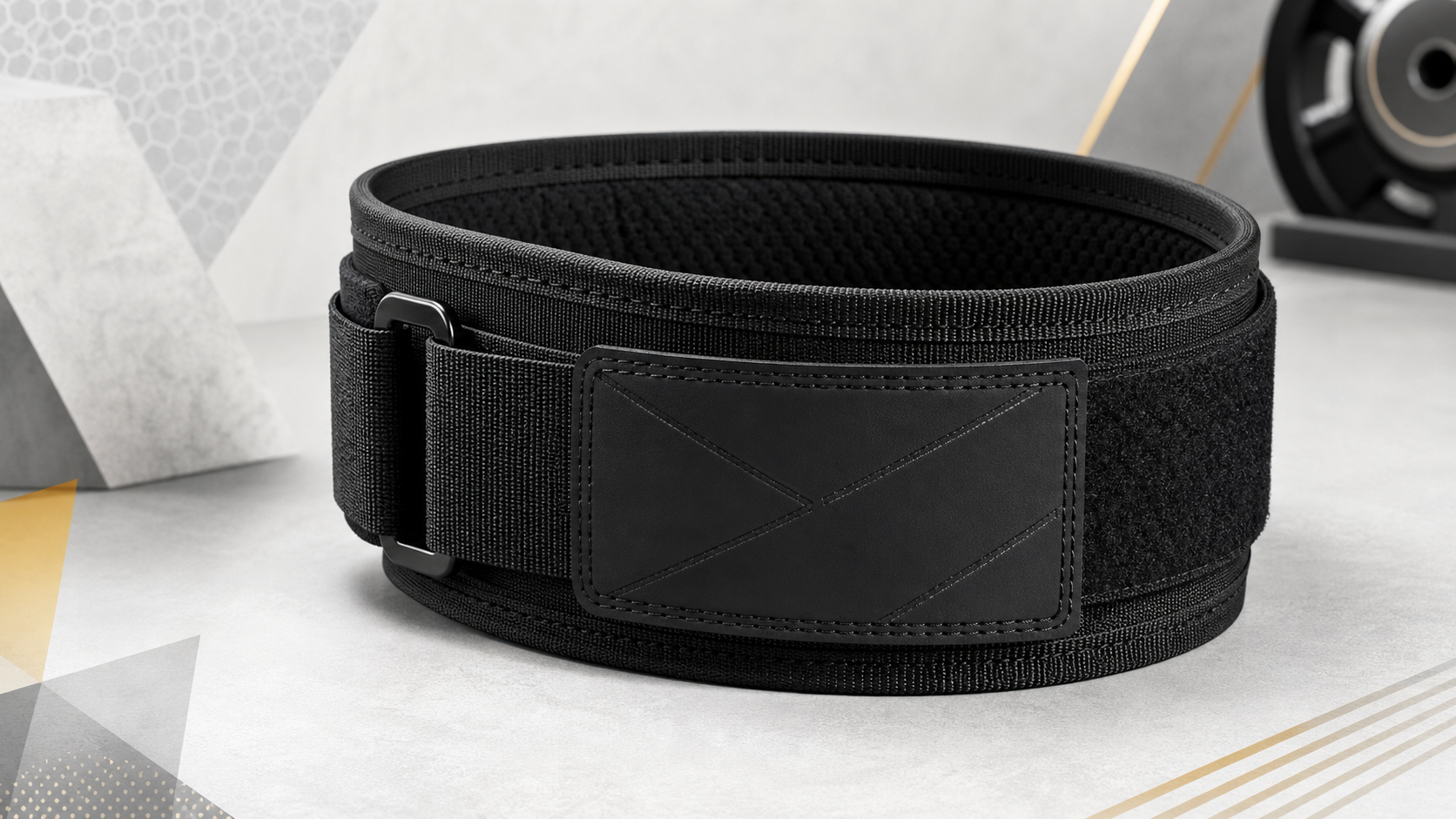 2POOD Black Velcro Patch 4 Inch Weightlifting Belt
