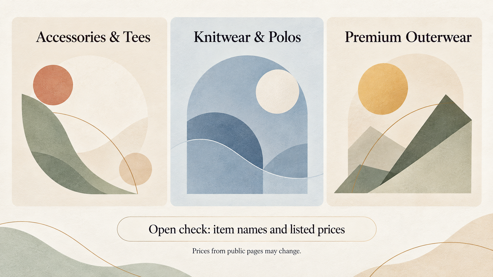 Help readers compare listed prices across the three price tiers at a glance