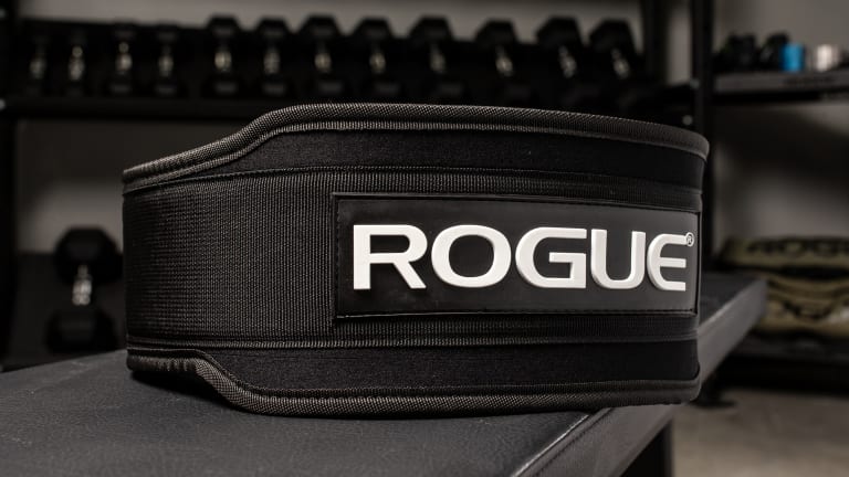 Rogue 5-inch nylon weightlifting belt for CrossFit WOD transitions